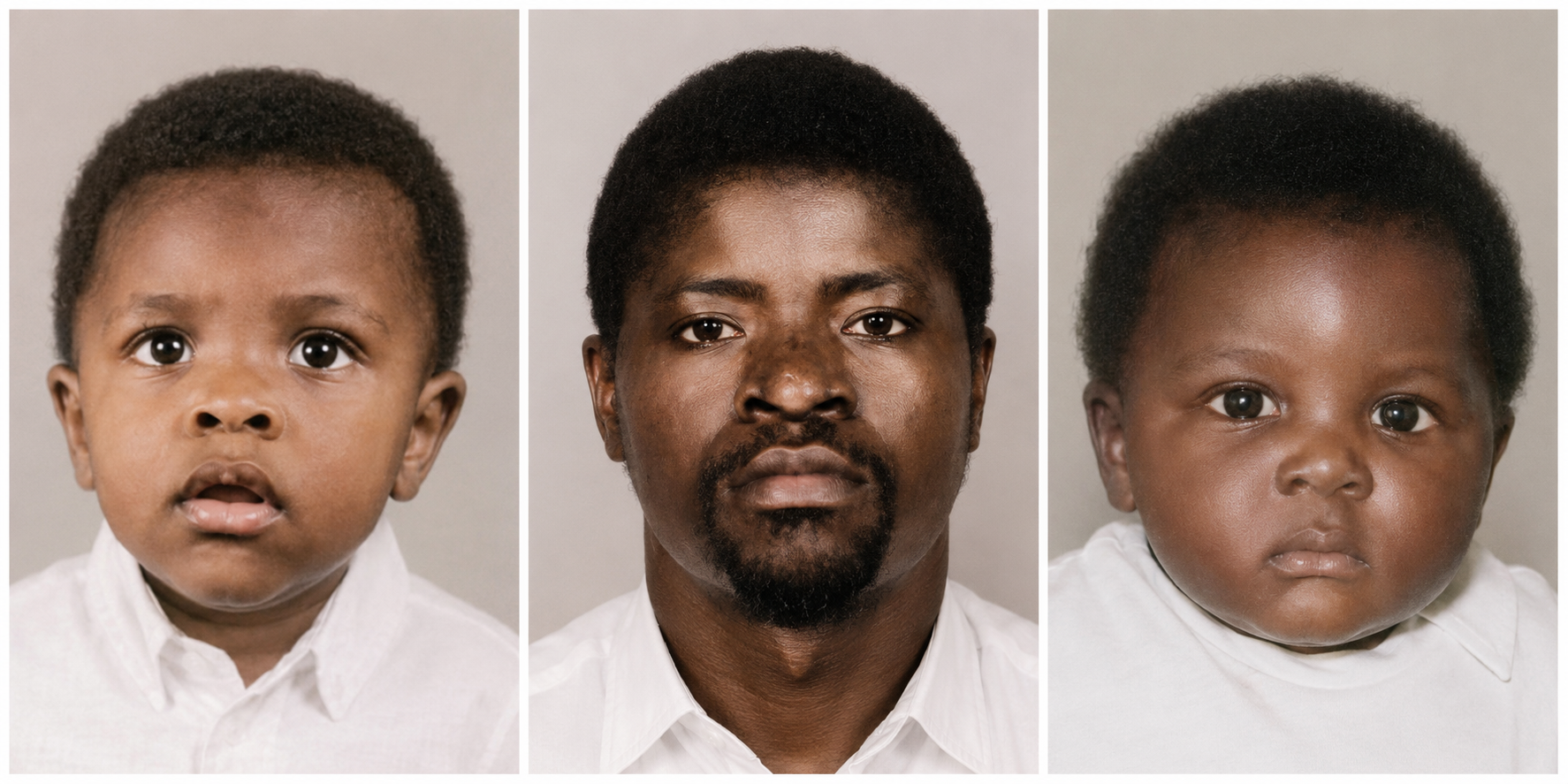 Trois portraits de frères, de l'enfance à l'âge adulte, incarnant la singularité partagée au cœur de l'histoire XƆVI